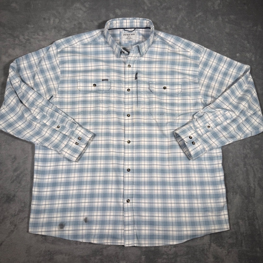 Poncho Outdoors Men's Performance Flannel XXL Regular Fit Plaid Magnetic Pocket